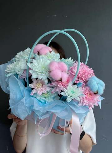 Композиция из Хризантемы кустовой «Балтика» от интернет-магазина цветов в 