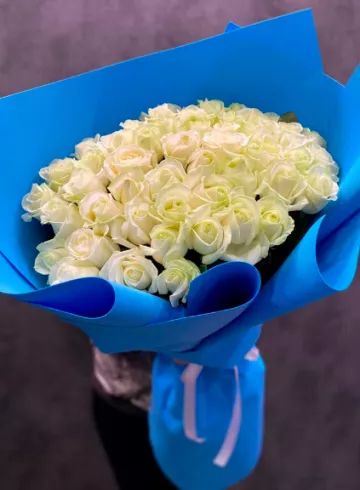 Букет белых роз &laquo;Жемчужина&raquo; от интернет-магазина цветов в 