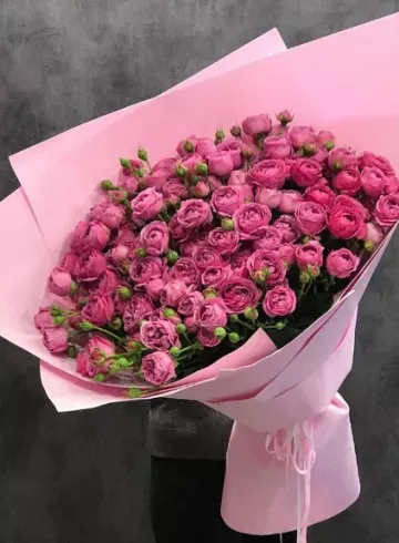 Монобукет из кустовых роз &laquo;Теплое воспоминание&raquo; от интернет-магазина цветов в 