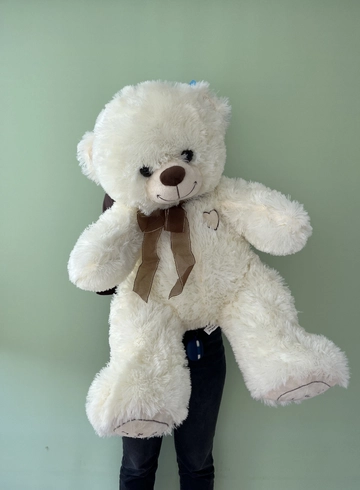 Мягкий белый мишка от интернет-магазина цветов в 